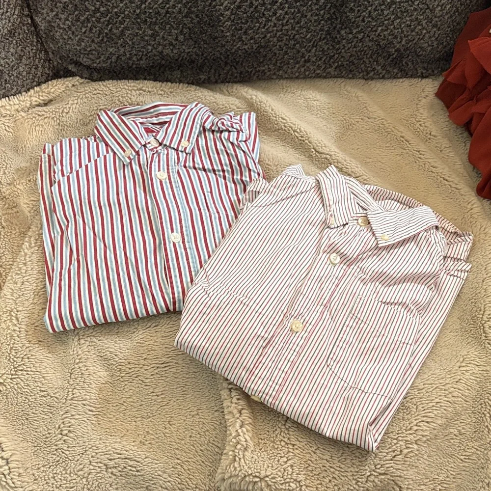 Lot of The Children's Place Boys Striped Oxford Button Up Shirts, Large (10/12)